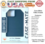 Case-Mate Ultra Tough iPhone 15 Pro Max Case - Black & Clear, MagSafe Compatible